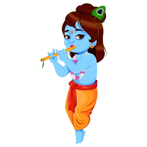 Balkrishna Theme Krishna And Flute Transparent Sticker